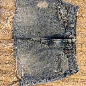 PacSun Light Blue Distressed Denim Mini Skirt